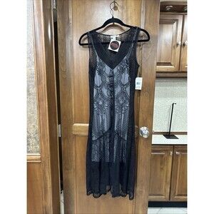 nwt Made for impulse fashion week black lace Overlay dress XS